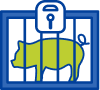 pig locked in a pen icon