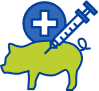 Pig with a syringe icon